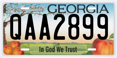 GA license plate QAA2899