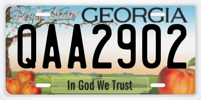 GA license plate QAA2902