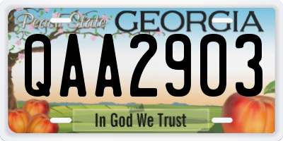 GA license plate QAA2903
