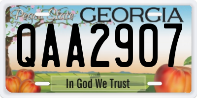 GA license plate QAA2907