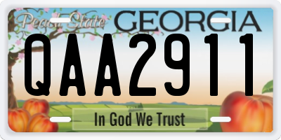 GA license plate QAA2911