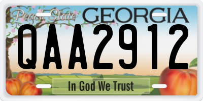 GA license plate QAA2912