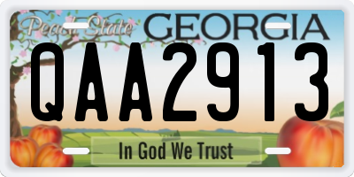 GA license plate QAA2913