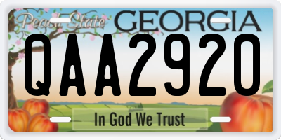 GA license plate QAA2920