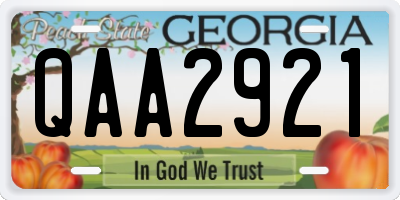 GA license plate QAA2921