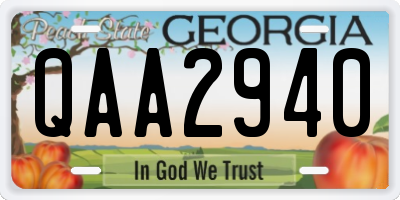 GA license plate QAA2940