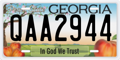 GA license plate QAA2944