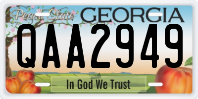 GA license plate QAA2949
