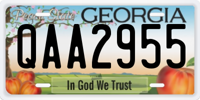 GA license plate QAA2955