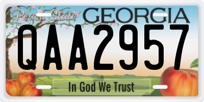 GA license plate QAA2957