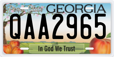 GA license plate QAA2965