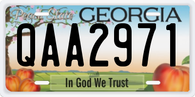 GA license plate QAA2971