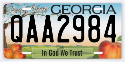 GA license plate QAA2984