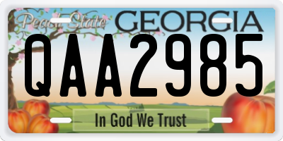 GA license plate QAA2985