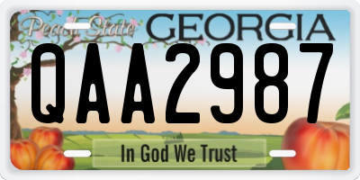 GA license plate QAA2987