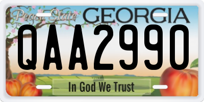 GA license plate QAA2990