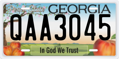 GA license plate QAA3045