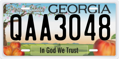 GA license plate QAA3048