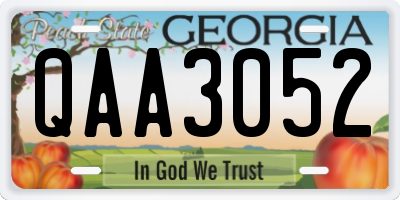 GA license plate QAA3052