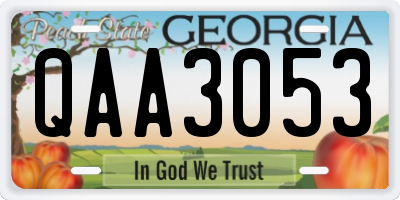GA license plate QAA3053