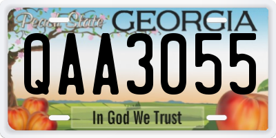 GA license plate QAA3055