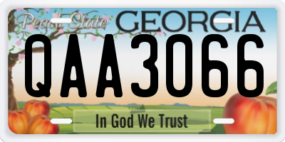 GA license plate QAA3066