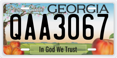 GA license plate QAA3067