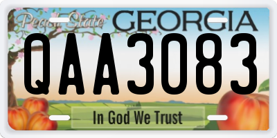 GA license plate QAA3083