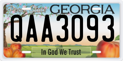 GA license plate QAA3093