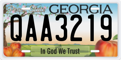 GA license plate QAA3219