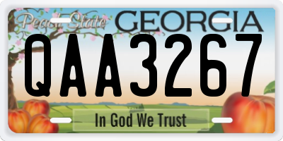 GA license plate QAA3267