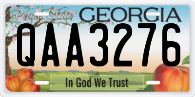 GA license plate QAA3276