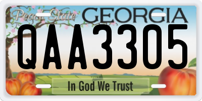 GA license plate QAA3305