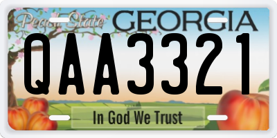 GA license plate QAA3321