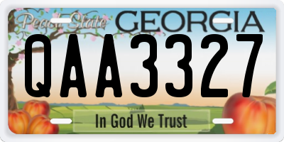 GA license plate QAA3327