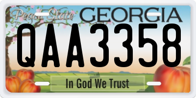 GA license plate QAA3358