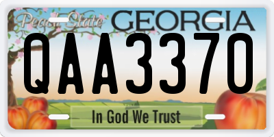GA license plate QAA3370