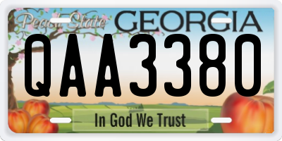 GA license plate QAA3380
