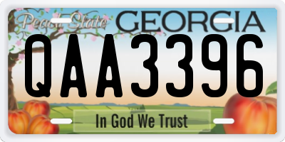 GA license plate QAA3396