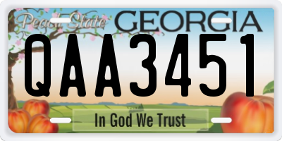 GA license plate QAA3451