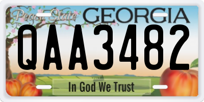 GA license plate QAA3482