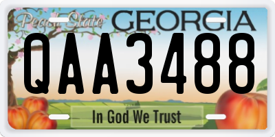 GA license plate QAA3488