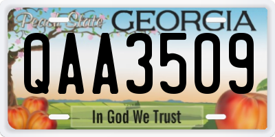 GA license plate QAA3509