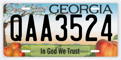 GA license plate QAA3524