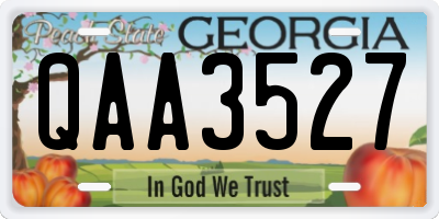 GA license plate QAA3527