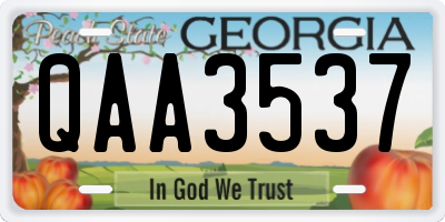 GA license plate QAA3537