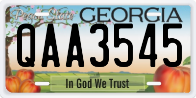 GA license plate QAA3545