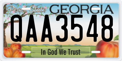 GA license plate QAA3548