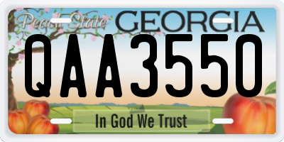 GA license plate QAA3550