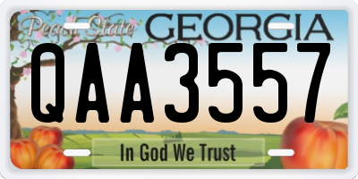 GA license plate QAA3557